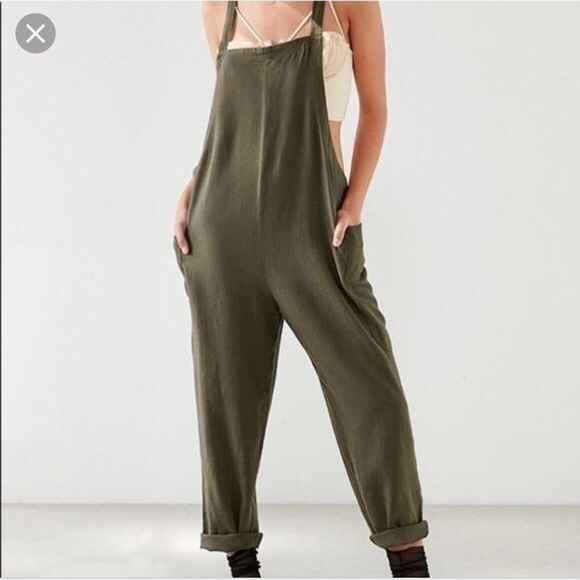 Urban Outfitters Pants - Urban Outfitters Olive Green Shapeless Overalls